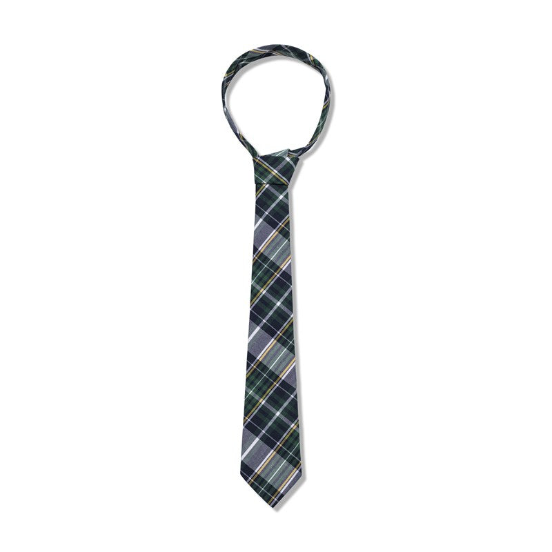 12" School Plaid Pre-tied Dress Tie