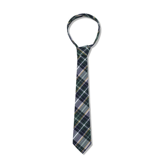 12" School Plaid Pre-tied Dress Tie
