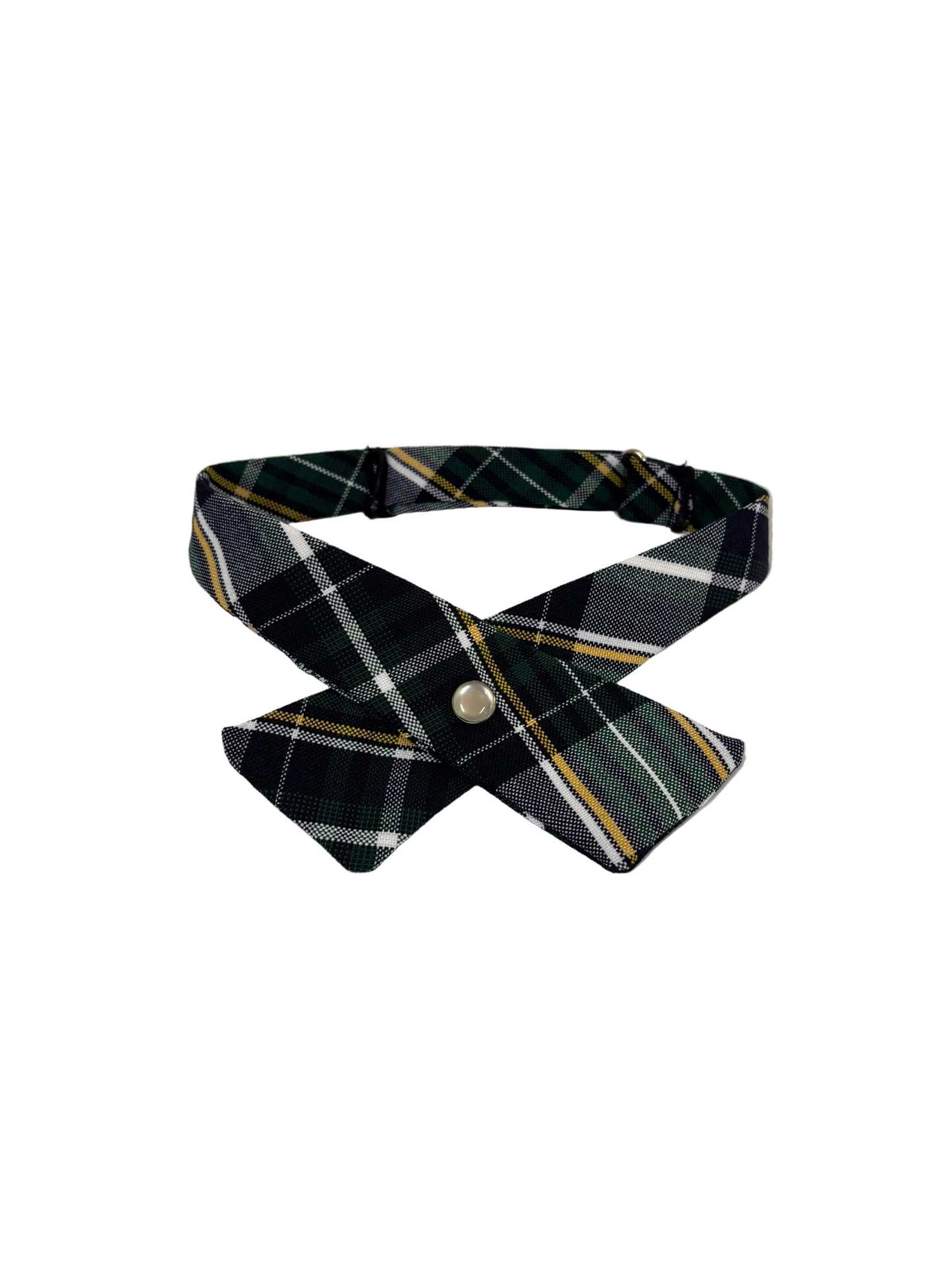 School Plaid Cross over Pin Tie