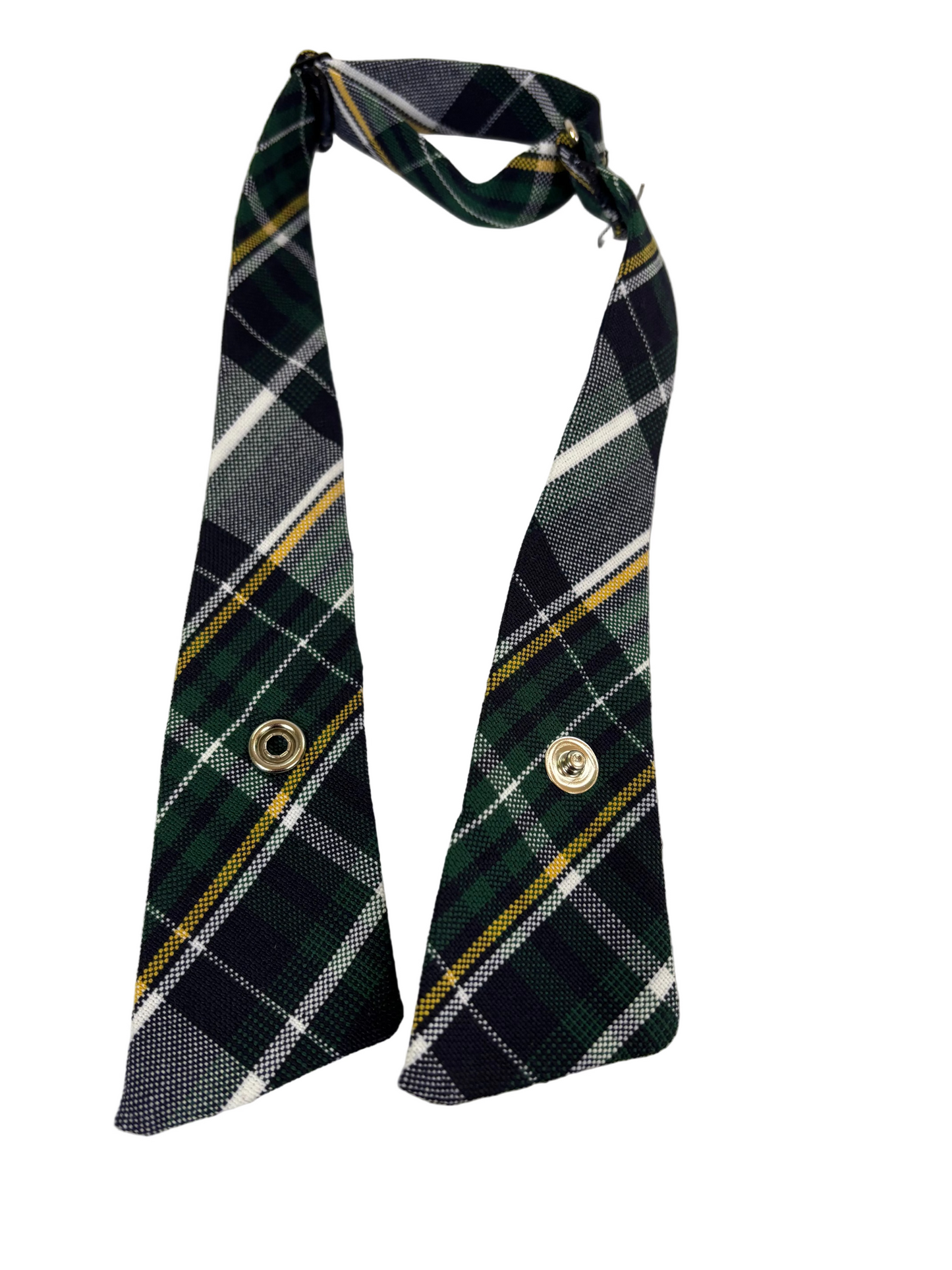 School Plaid Cross over Pin Tie