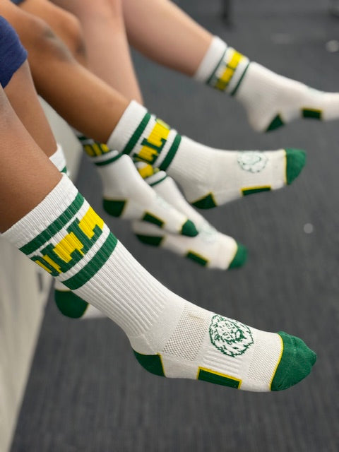 Lakers Crew Socks - White