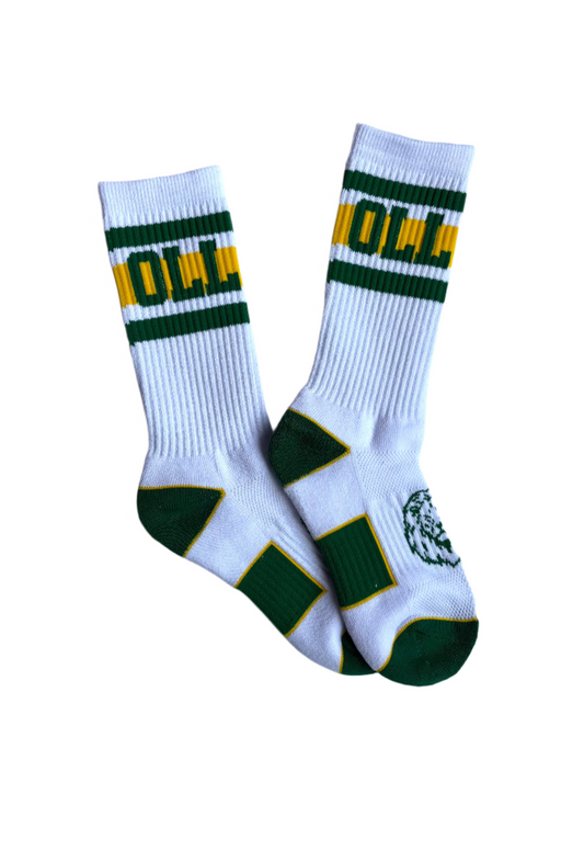 Lakers White Crew Socks